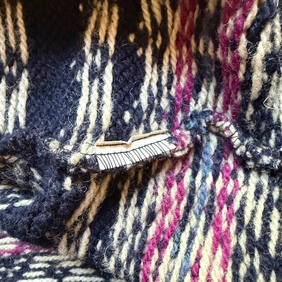 Vintage L.L. Bean Size M Navy Fair Isle Wool 90s Nordic Cardigan Sweater - Picture 15 of 15